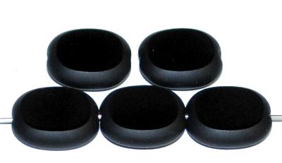 Glasperlen / Table Cut Beads
 Olive geschliffen
 schwarz, Rand mattiert,
 hergestellt in Gablonz / Tschechien