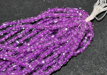 3-Cutbeads in den1930/40 Jahren in Gablonz/Böhmen hergestellt kristall mit violettem Farbeinzug