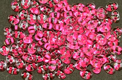 Twin Beads von Ornella Preciosa Tschechien kristall mt Farbeinzug neon pink