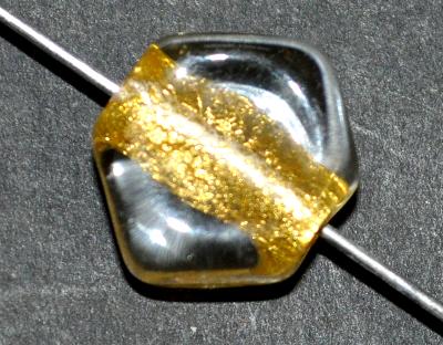 Glasperlen / Lampenperle, mit eingearbeitetem Blattgold, handgefertigt in einer kleinen Manufaktur bei Gablonz / Tschechien 