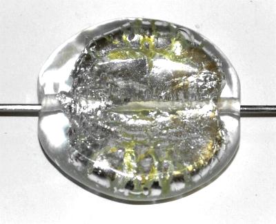 Glasperlen / Lampenperle, mit eingearbeiteter Silberfolie, handgefertigt in einer kleinen Manufaktur bei Gablonz / Tschechien