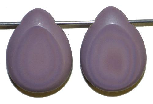 Glasperlen geschliffen / Table Cut Beads, 
 violett opak, Rand mattiert (frostet) 
 hergestellt in Gablonz / Tschechien