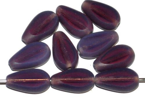 Glasperlen / Table Cut Beads
 geschliffen, Opalglas purple,
 hergestellt in Gablonz / Tschechien