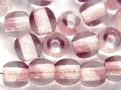 Glasperlen rund kristall zartviolett transp., hergestellt in Gablonz / Tschechien