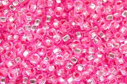 Rocailles von Preciosa Ornella Tschechien, 
 rosa mit Silbereinzug