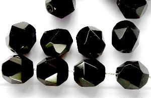 geschliffene Glasperlen
 schwarz
 Multi Cut Beads
 