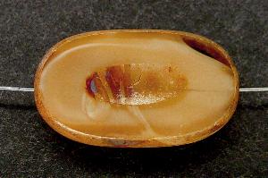 Glasperlen / Table Cut Beads
 geschliffen
 Mischglas beige  mit picasso finish,
 hergestellt in Gablonz / Tschechien