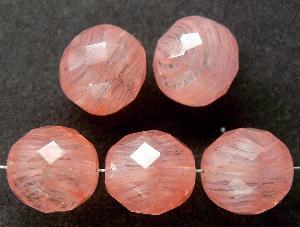 facettierte Glasperlen rosa kristall marmoriert, hergestellt in Gablonz Tschechien