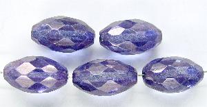 facettierte Glasperlen  violett transp. mit Bronzeschimmer, hergestellt in Gablonz Tschechien