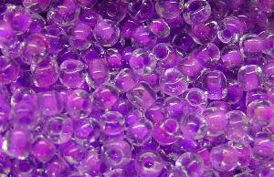 Rocailles kristall mit Farbeinzug violett