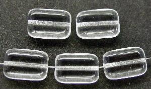 Glasperlen Rechtecke,
 kristall,
 hergestellt in Gablonz Tschechien