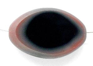 Glasperlen / Table Cut Beads
 geschliffen
 schwarz rosa opak Rand mattiert (frostet),
 hergestellt in Gablonz / Tschechien