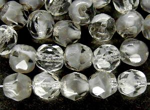 facettierte Glasperlen
 kristall  grau
 hergestellt in Gablonz / Tschechien