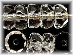 Scheibe kristall
 mit facettiertem Rand,
 hergestellt in Gablonz / Tschechien