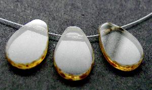 Glasperlen / Table Cut Beads
 kristall mit picasso finish,
 hergestellt in Gablonz Tschechien
