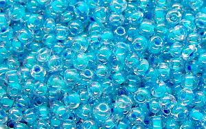 Rocailles
 kristall mit Farbeinzug hellblau 
 schimmernd (lüster)