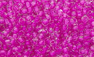 Rocailles kristall mit Farbeinzug pink