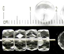 Scheibe kristall
 mit facettiertem Rand,
 hergestellt in Gablonz / Tschechien