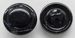 Glasknöpfe, geprägt, schwarz  In Gablonz/Böhmen um 1940 hergestellt.