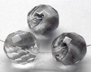 facettierte Glasperlen kristall grau