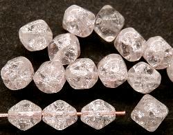Glasperlen Doppelpyramide vierkantig  Crash beads kristall leicht getönt, hergestellt in Gablonz / Tschechien