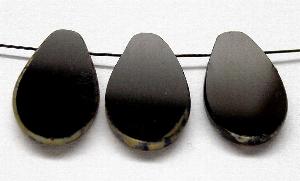 Glasperlen / Table Cut Beads
 geschliffen schwarz mit picasso finish,
 hergestellt in Gablonz Tschechien