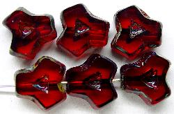 Glasperlen / Table Cut Beads 
 geschliffen
 dunkel rot