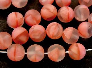 Glasperlen rund kristall rosa mattiert, hergestellt in Gablonz / Tschechien