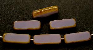 Glasperlen / Table Cut Beads violett geschliffen violett opak mit picasso finish, hergestellt in Gablonz Tschechien
