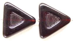 Glasperlen  Dreiecke granatrot transp. dunkel, hergestellt in Gablonz Tschechien