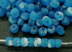 Glasperlen blau weiß (Kakamba Beads) in den 1920/30 Jahren in Gablonz/Böhmen, für den Afrikahandel hergestellt