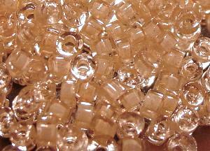 2-cut Beads / Schnittperlen Kristall mit Farbeinzug