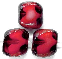Glasperlen / Table Cut Beads
 geschliffen
 mit Travertin-Veredelung