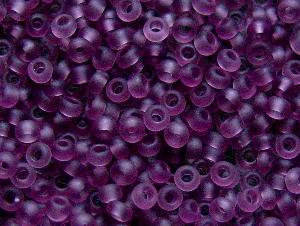 Rocailles um 1940 in Böhmen hergestellt
 violett transparent mattiert (frostet)