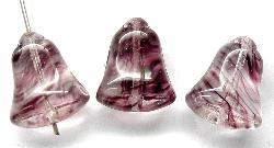 Glasperlen Glockenform violett kristall transp., hergestellt in Gablonz / Tschechien