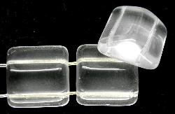 Glasperlen kristall leicht mattiert, mit 2 Löchern!!! hergestellt in Gablonz / Tschechien