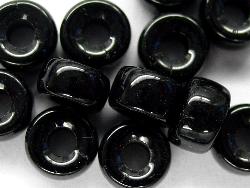 Glasperlen schwarz, hergestellt in Gablonz / Tschechien
