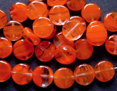 Glasperlen Scheibe orange kristall, hergestellt in Gablonz / Tschechien