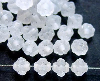 Glasperlen Doppelkegel  kristall mattiert, hergestellt in Gablonz / Tschechien