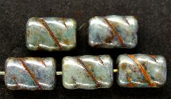 Glasperlen Rechtecke Antik style mit picasso finish