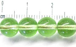 Glasperlen rund hellgrün transparent, hergestellt in Gablonz / Tschechien 