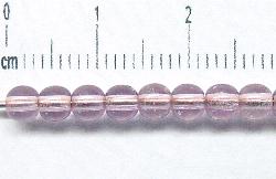 Glasperlen rund zartviolett transp., hergestellt in Gablonz / Tschechien 
