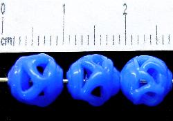 Lampenperle blau
 um 1930 in Gablonz/Böhmen hergestellt
 wunderschön filigran handgearbeitete Glasperle