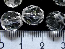 facettierte Glasperlen, kristall, hergestellt in Gablonz / Tschechien
