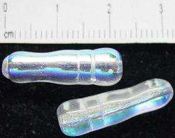 Glasperlen Spindel 
 kristall mit AB,
 hergestellt in Gablonz / Tschechien