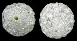 Lampenperle kristall
 um 1930 in Gablonz/Böhmen hergestellt
 Glaskern mit wunderschön filigran gearbeiteten Glasfäden umwoben.
 