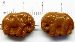 Glasperle Elefant
 schokoladenbraun
 Vorder-und Rückseite geprägt