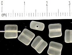 Glasperlen Quadrate  kristall mattiert, hergestellt in Gablonz Tschechien
