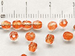facettierte Glasperlen mit Wachsüberzug orange