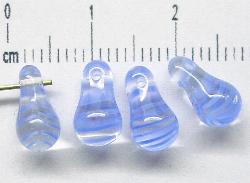 Glasperlen kristall hellblau gestreift